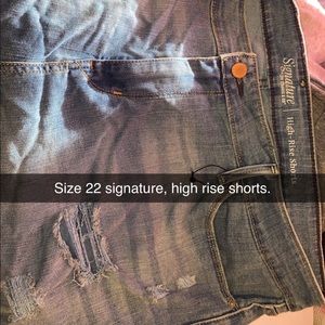 Size 22 high rise shorts.